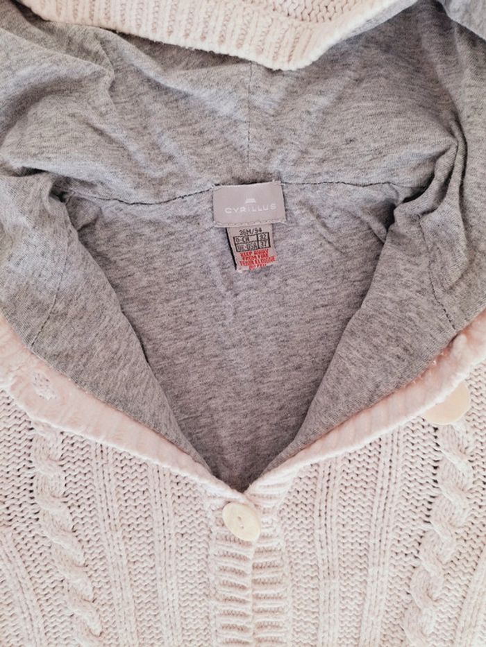 Gilet long doublé à capuche Cyrillus 3 ans rose clair - photo numéro 3