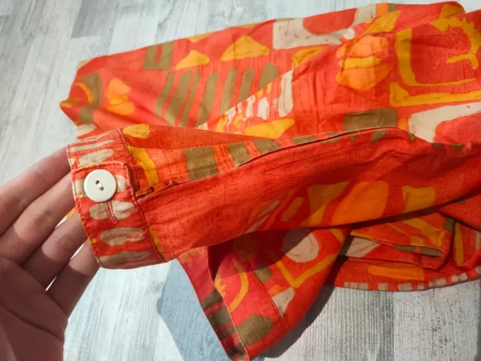 Pantacourt coton orangé kaki - photo numéro 2