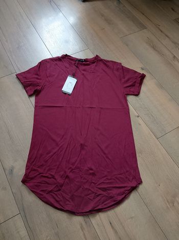 T-shirt uni bordeaux en coton pour homme manches courtes M MTX
