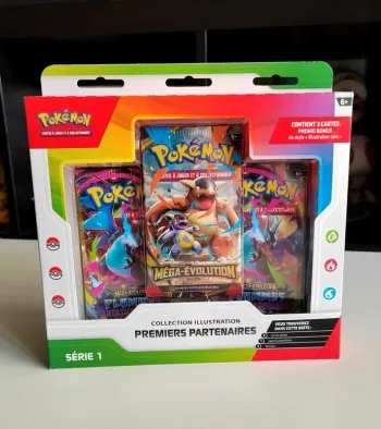 Coffret Pokémon, Premiers Partenaires Serie 1 / Flammes fantasmagoriques + Méga Evolution / MEG PFL