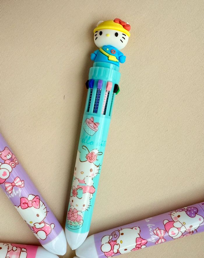 6 stylos à billes Hello Kitty 10 couleurs - photo numéro 5