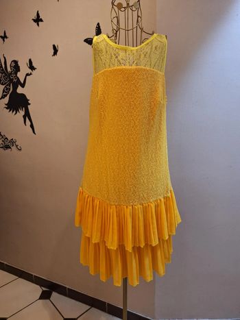 Robe jaune & dentelle - Made in italy
