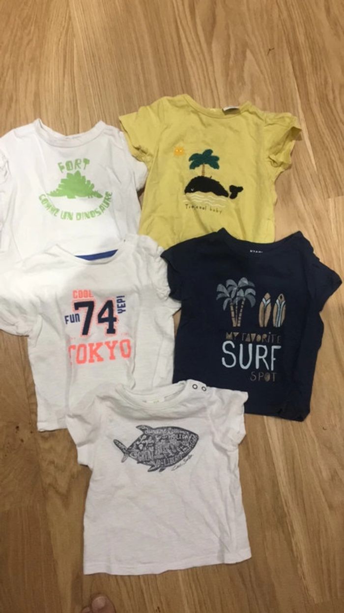 5 tee shirt manches courtes 9 mois - photo numéro 2