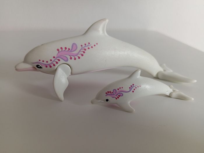 Playmobil dauphin blanc avec sont bébé