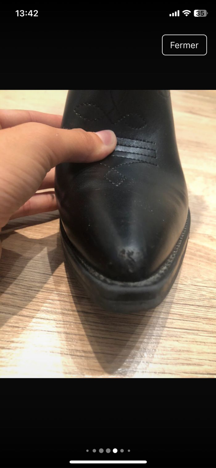 Santiags simili cuir 39 noir - photo numéro 6