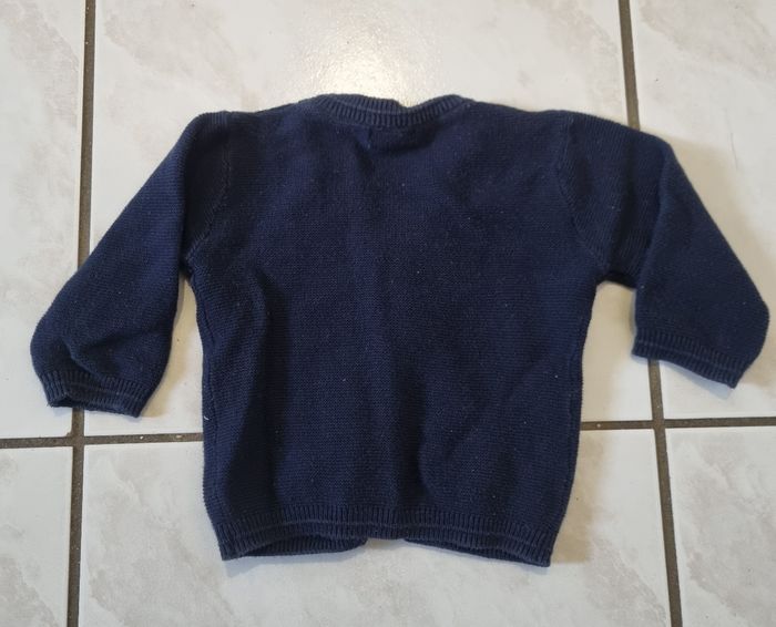 gilet boutonnée bleu marine garçon kiabi 3 mois - photo numéro 4