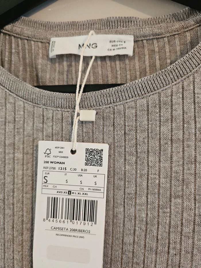 Tee-shirt manches longues Mango Taille S - photo numéro 2