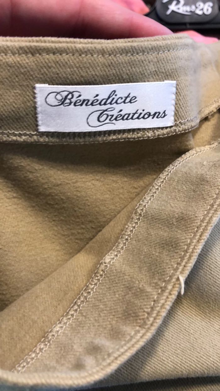 Jupe en toile épaisse beige / dentelle ecru - photo numéro 6