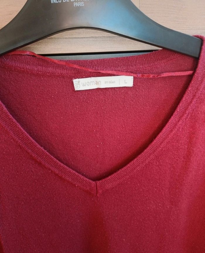 Jolie pull bordeaux/rouge - photo numéro 3