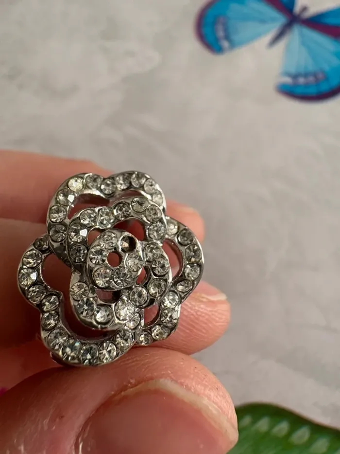 Bague fleur argentée - photo numéro 3