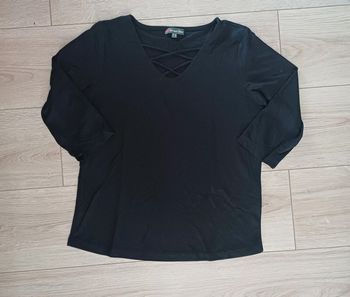 T-shirt noir manches 3/4 femme taille 36 Street One
