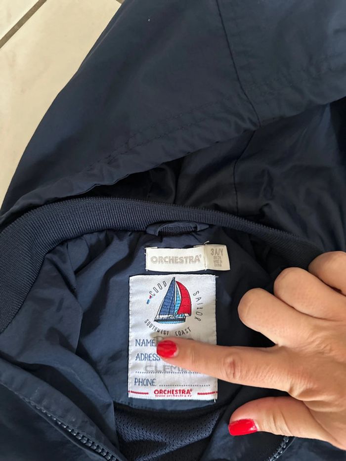 3 ans manteau coupe vent imperméable orchestra - photo numéro 2