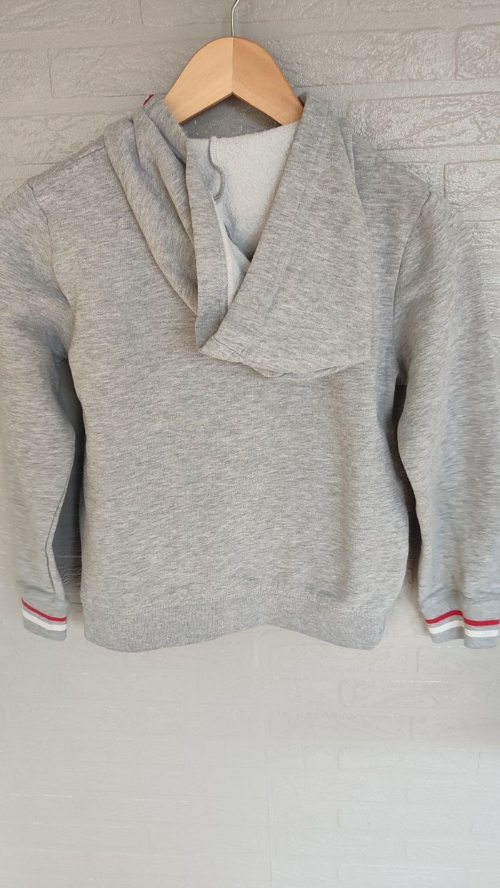Sweat zippé a capuche t 12 ans gris - photo numéro 2