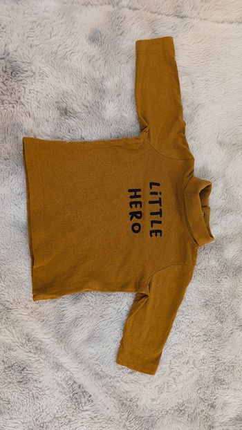 T-Shirt manches longues col roulé Mots d'enfants taille 6 mois
