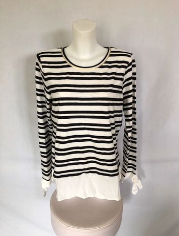 Pull chemise rayé noir et blanc Promod excellent état taille 42