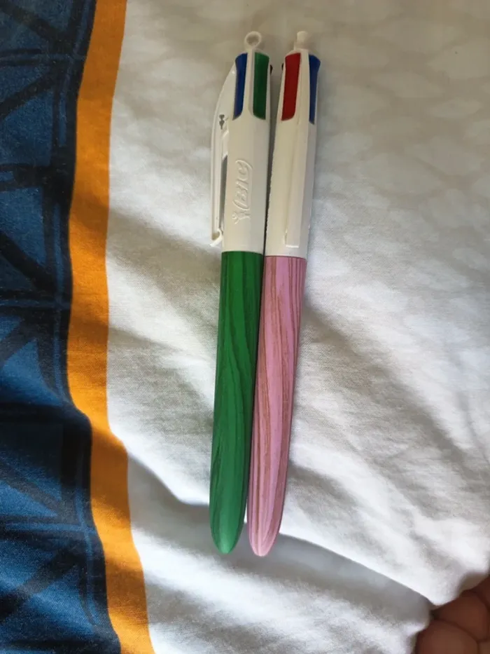 Stylos bic 4 couleurs wood style