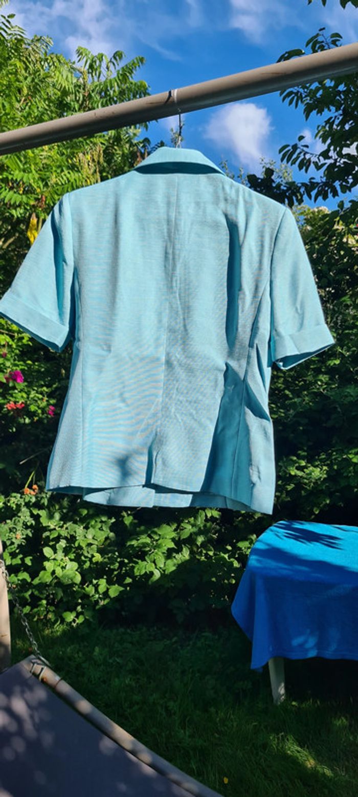 Tailleur bleu Chantal Rosner Paris T 4 - photo numéro 7
