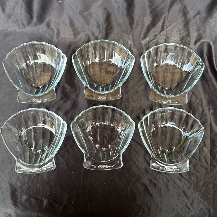 6 coupelles vintage coquille st Jacques Pyrex - photo numéro 2