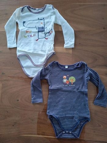 Lot de 2 bodies mixtes 92 cm