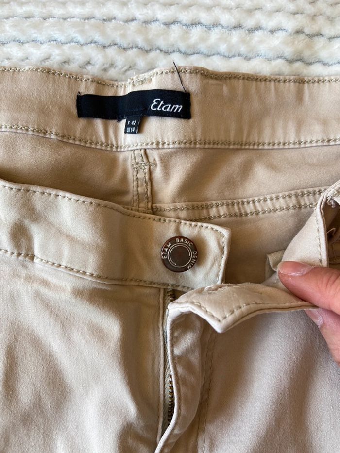 Lot de 3 pantalons coton taille basse / Taille 42 - photo numéro 6