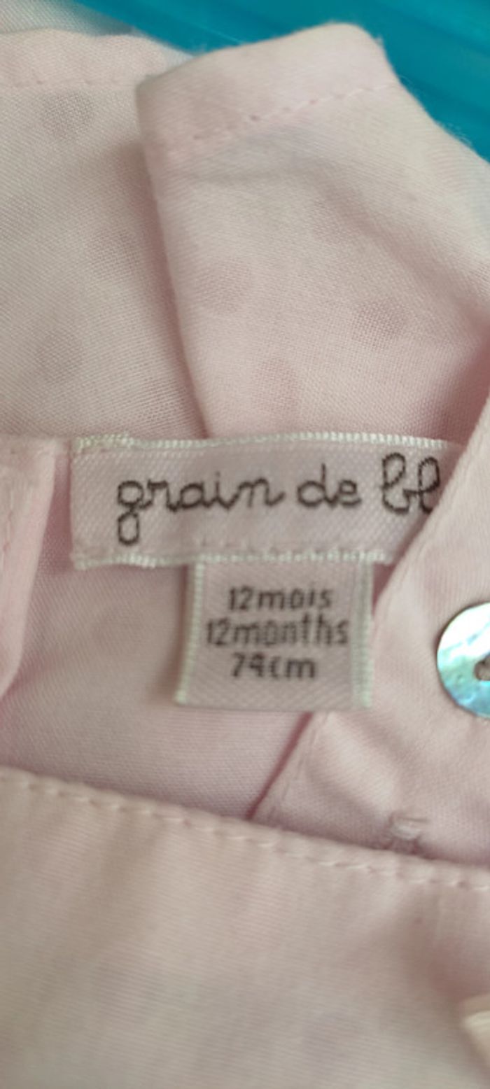Robe grenouillère fille 12 mois grain de blé a pressions - photo numéro 4