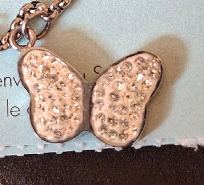 Chaîne de cheville Bijoux Victoria Papillon Acier Strass - photo numéro 3