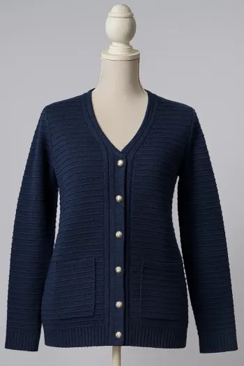 Gilet côtelé bleu marine Tabel – Taille L