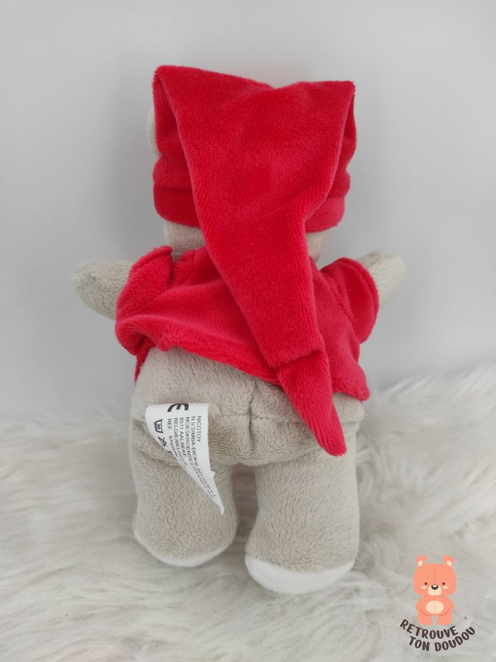 Doudou Ours en pyjama rouge étoiles Nicotoy - photo numéro 2