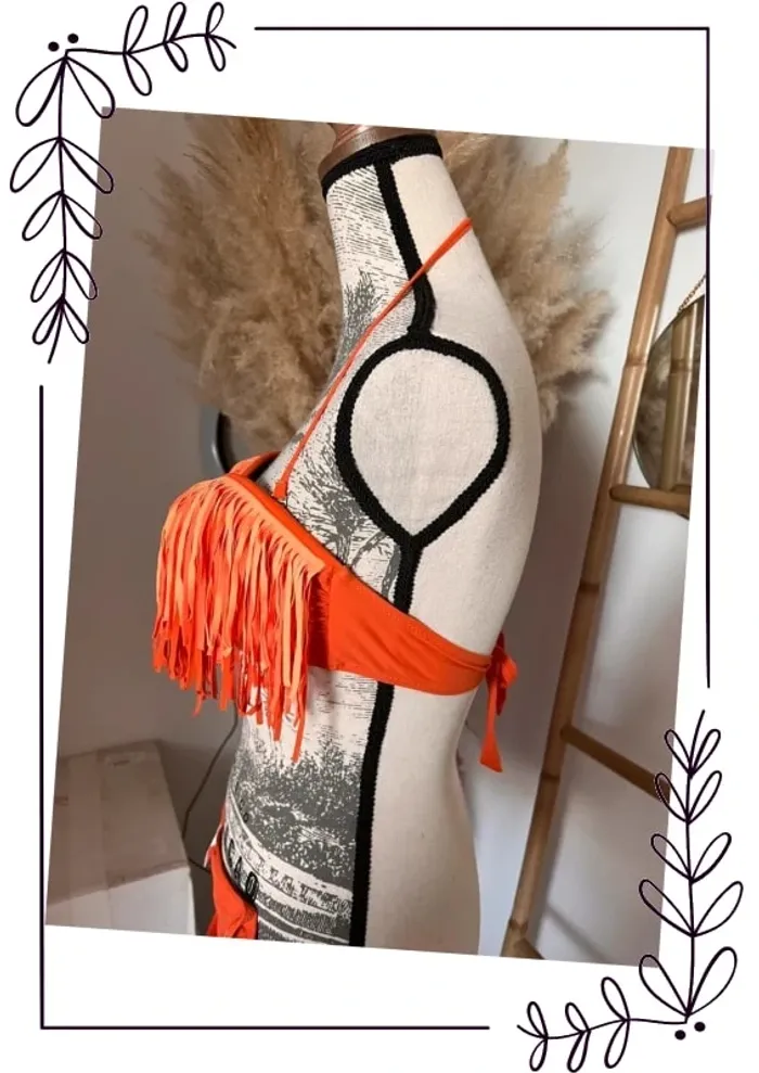 Bikini orange à frange - photo numéro 6