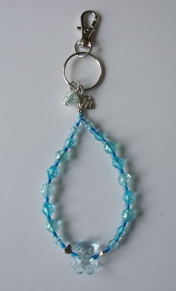 Porte clé ou Déco de sac à main ourson bleu