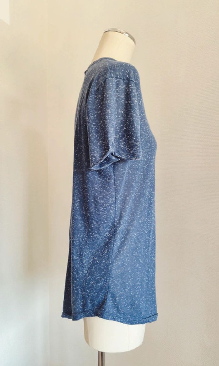 T-shirt bleu moucheté- m - celebry tees - photo numéro 3