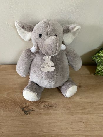 Doudou peluche éléphant gris histoire d ours