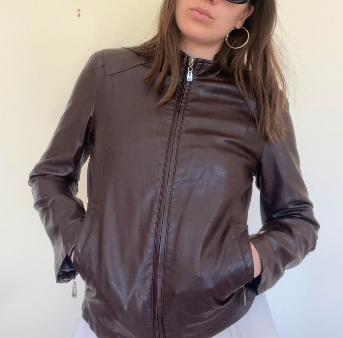 Veste blouson simili cuir style biker/ aviateur - photo numéro 4