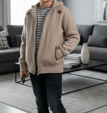 Veste / Manteau Réversible Aspect Laine 10 / 12 Ans
