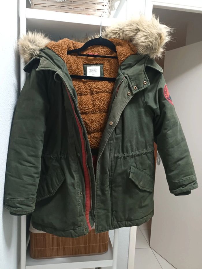 Manteau parka à capuche très chaud intérieur polaire Tape à l'œil
