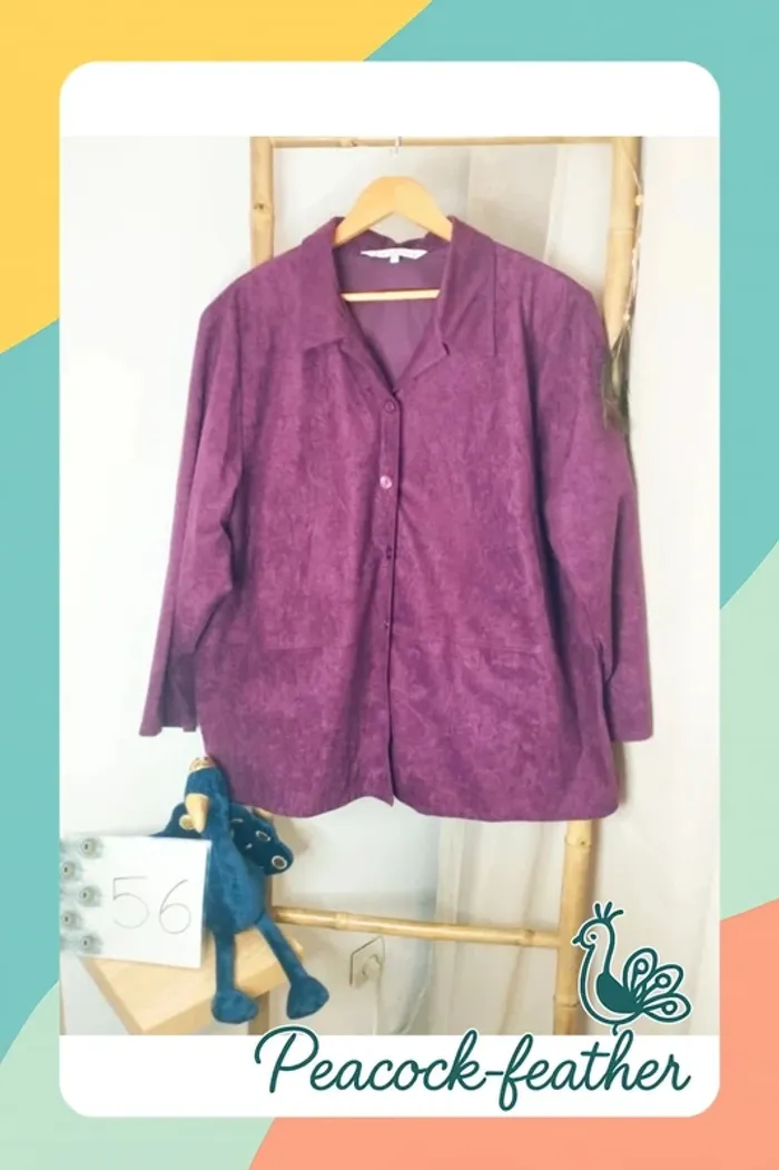 Veste daim prune Daxon 56 neuve