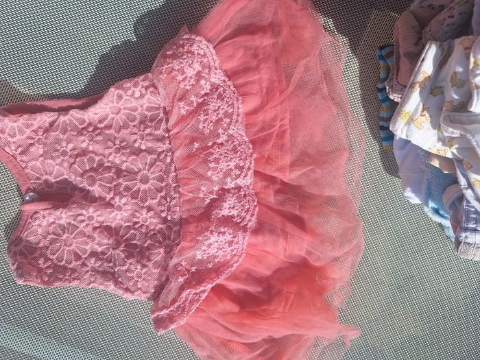 Robe rose princesse tule noeud - photo numéro 4
