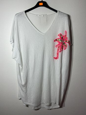 T-shirt « palmier » femme taille unique (38-44)- new sunshine - neuf avec étiquette
