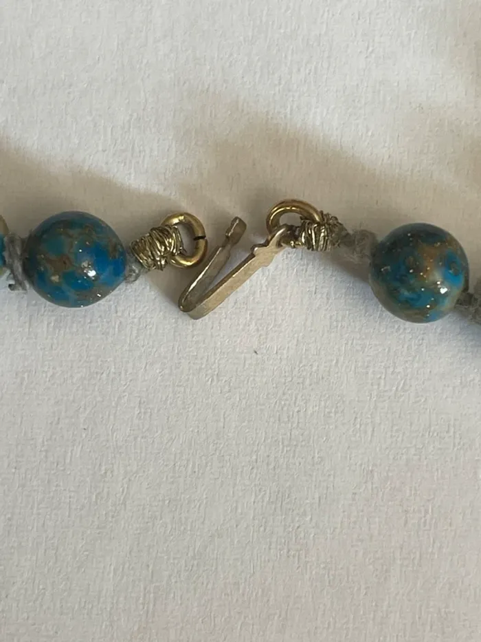 Collier pierre bleu-vert ancien - photo numéro 7
