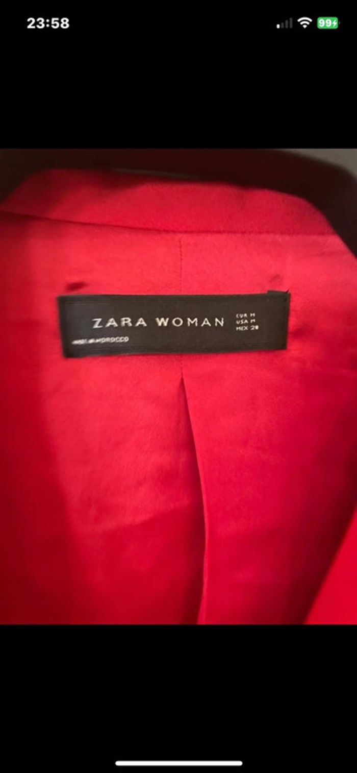 Blazer rouge vif Zara taille M neuve - photo numéro 4