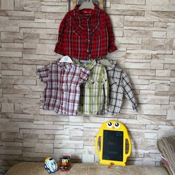 Lot de 3 jolies chemises à carreaux - T12mois 