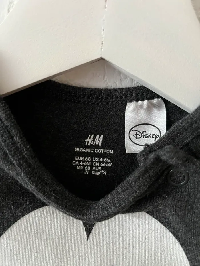 Body bébé H&M Disney Mickey coton bio - 4/6 mois (68 cm) - photo numéro 4