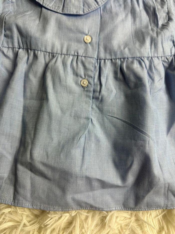 Blouse bleue à col Acanthe taille 6 mois - photo numéro 4
