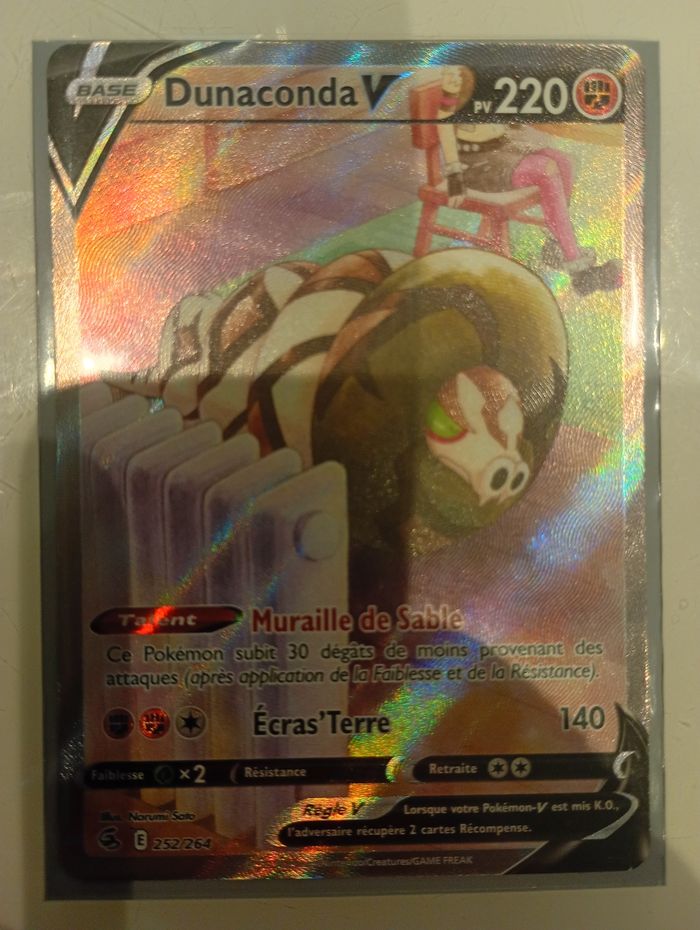 Carte Pokémon Dunaconda V 252264 Full Art Poing de Fusion
