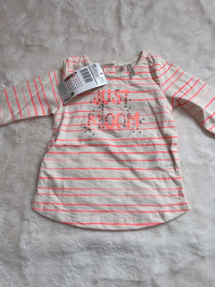 T-shirt bébé fille manche longue 6 mois - photo numéro 2