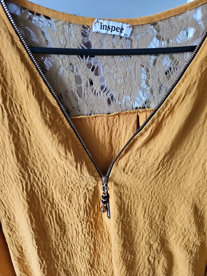 Blouse manche 3/4 ocre t46 - photo numéro 3