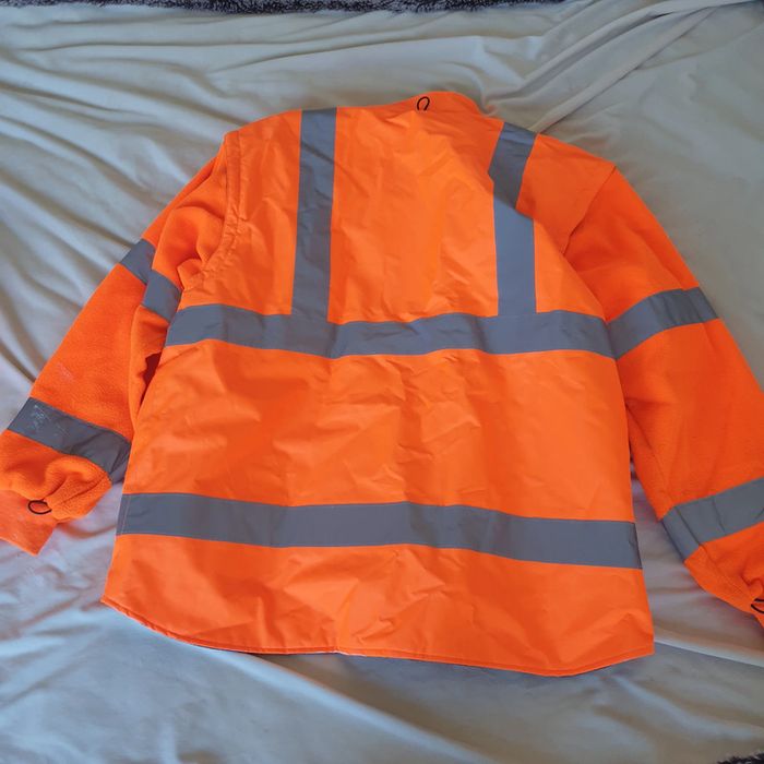 Blouson Haute Visibilité parka de chantier 2en1 Portwest Orange fluo, taille XL - photo numéro 12