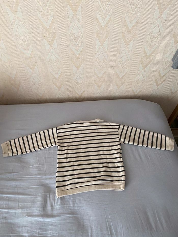 Superbe beau pull à rayures beige Zara taille 4-5 ans - photo numéro 6
