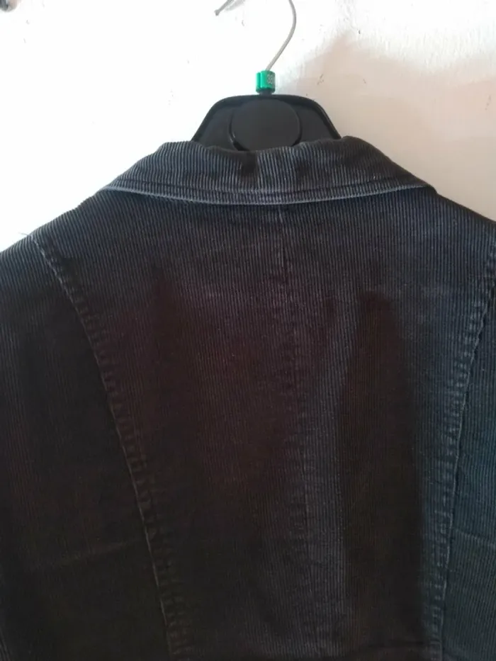Veste Femme Velours Noire à côtes - photo numéro 3