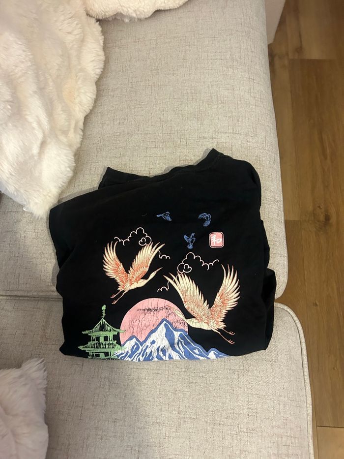 T-shirt noir reclaimed vintage à motif derrière - photo numéro 3